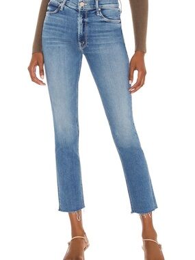 MOTHER The Mid Rise Dazzler Ankle Fray Jeans Riding The Cliffside 28